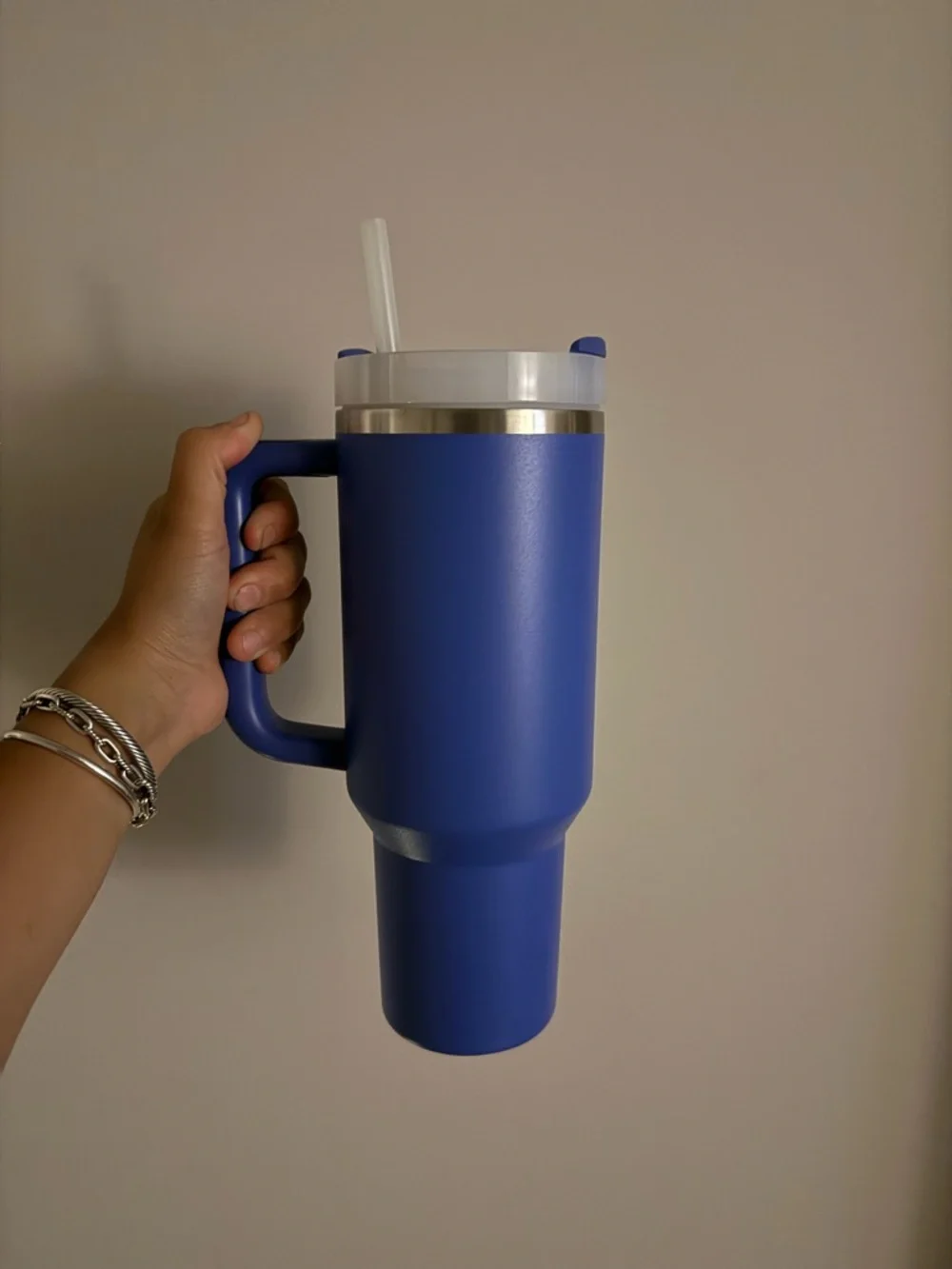 Stanley Cobalt Blue Travel Tumbler with Handle and Straw - 40oz - Picture 3 of 5